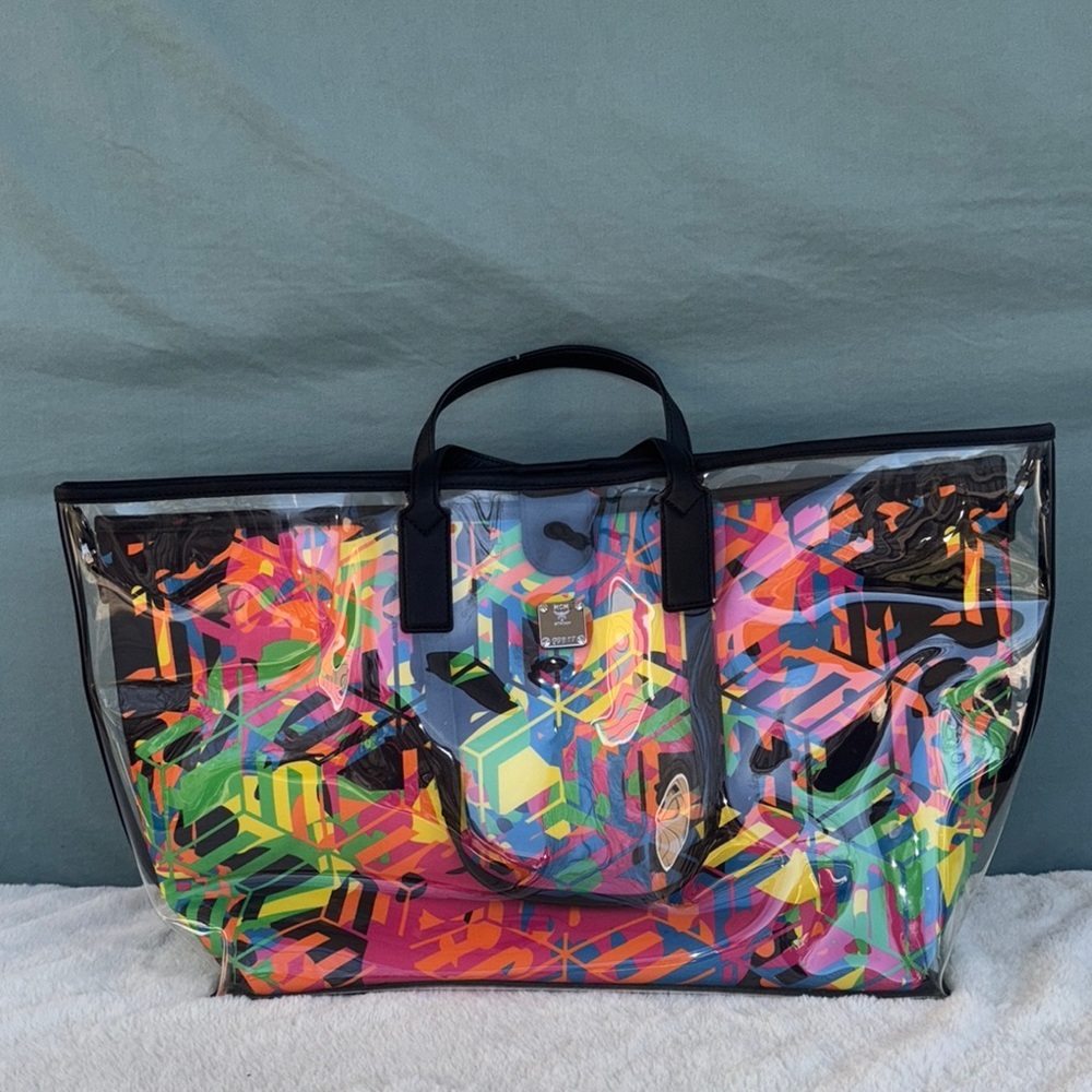 MCM Neon Multicolor Transparent Tote